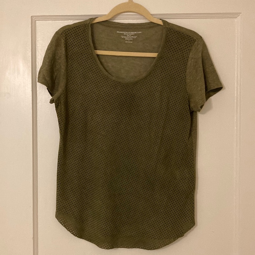 Sage Suede Linen Top